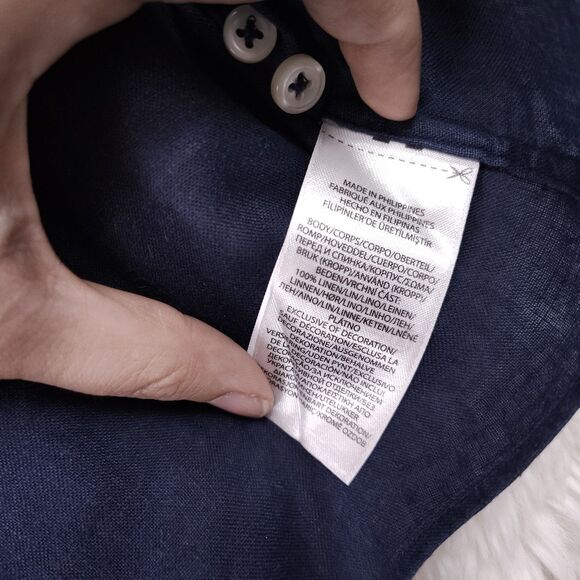 Vintage 90s Polo Ralph Lauren Dark Blue Classic Fit Long Sleeve Red Pony XXL - Picture 8 of 10